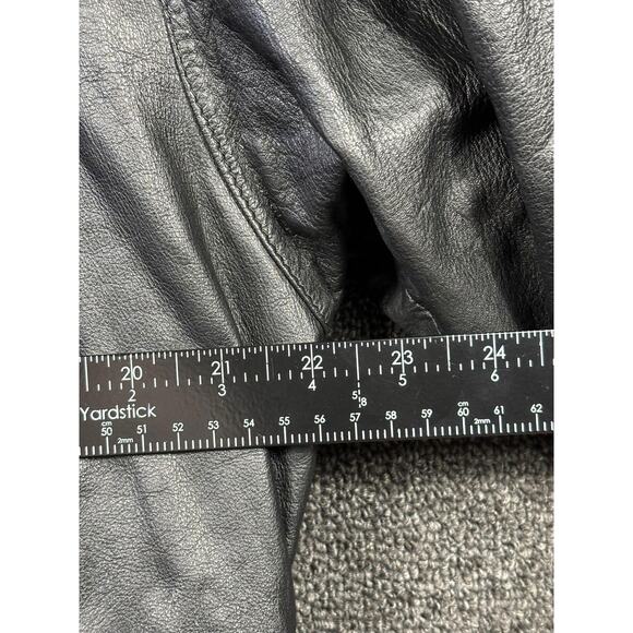 Vintage Pelle Studio Leather Trench Coat Mens Small Belted Double Breasted 80s - Picture 8 of 10